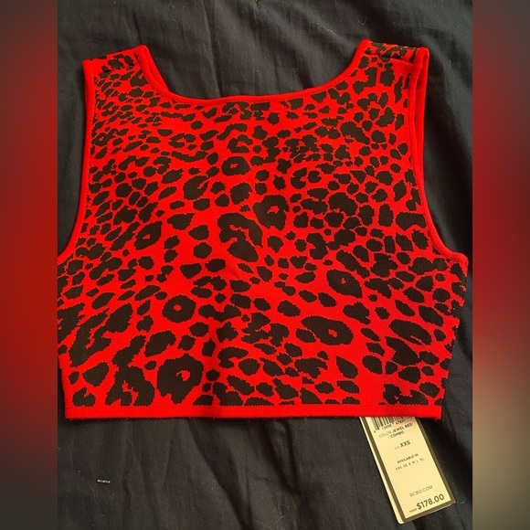 BCBG Fenella Top in Red Jewel Cheetah Print NWT - Picture 2 of 6
